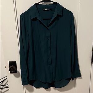 Uniqlo Dark Teal Button-Down Shirt